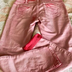 Pink Silver Capris!!